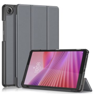 Lenovo Tab One 8.7/K9 2025 Leather Smart Case, Grey, 3-Fold Holder - 1