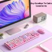 AULA AC306 Retro Wireless Keyboard + Mouse Combo, Blue Colorful - 3