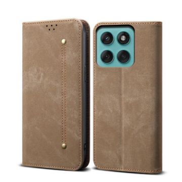 Motorola Edge 5G 2025 Khaki Denim Flip Leather Case - 1