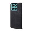 Moto G86 Power Black Denim Flip Leather Case - 3