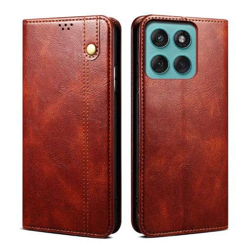 Moto G56 5G Crazy Horse Leather Case (Brown) - 1