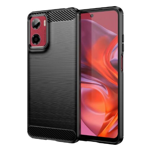 Moto E15 Phone Case - Carbon Fiber Brushed Texture (Black) - 1