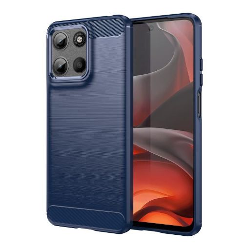 Blue Carbon Fiber TPU Case for Motorola Moto G15 - 1
