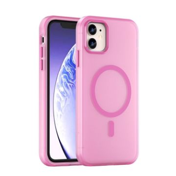iPhone 11 MagSafe Frosted TPU+PC Full Coverage Case (Pink) - 1