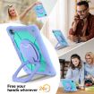 iPad Pro 13 2024 Purple Mint Green Robot Silicone Case - 2
