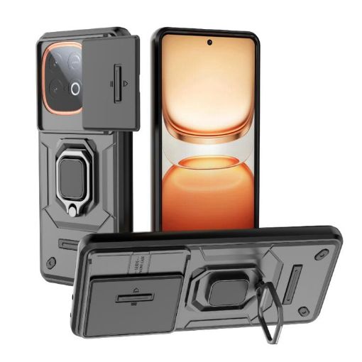 vivo iQOO Z10 Turbo 5G Shockproof Sliding Camshield Case (Black) - 1