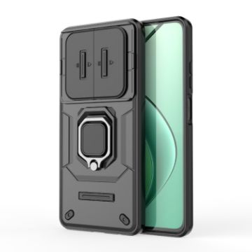 Realme 12 5G Shockproof Case with Holder - Black - 1