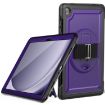 Galaxy Tab A9+ Honeycomb Grip Turntable Stand Case (Purple) - 1