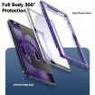 Galaxy Tab A9+ Honeycomb Grip Turntable Stand Case (Purple) - 3