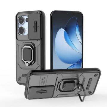 OPPO Reno13 5G Shockproof Camshield Case with Holder (Black) - 1