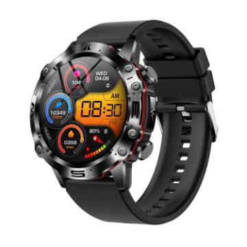 ET482 Sports Smart Watch: 1.43" AMOLED, Bluetooth, ECG, Black Band - 1