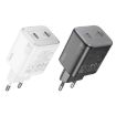 hoco N42 Elogiado PD45W Dual-port Type-C Charger, EU Plug, White - 2