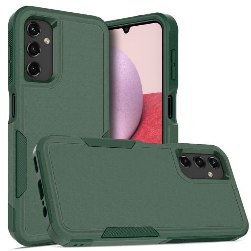 2 in 1 PC + TPU Phone Case for Samsung Galaxy A14 4G/5G (Dark Green) - 1