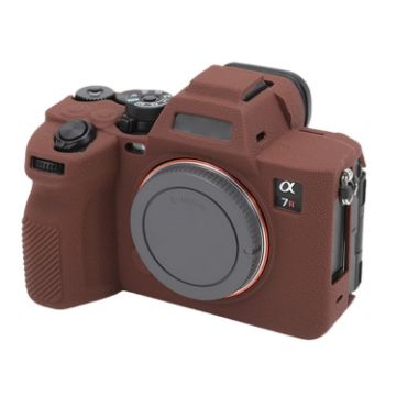 Sony ILCE7RM5/A7R5 Coffee Litchi Silicone Protective Case - 1