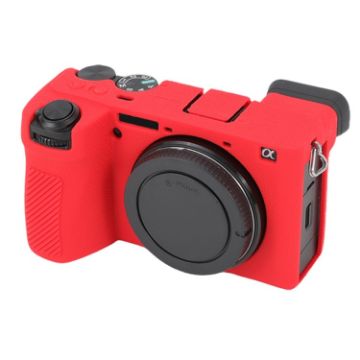 Red Litchi Texture Soft Silicone Case for Sony ILCE-6700/A6700 - 1