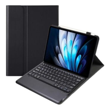 Vivo Pad5 Pro 13" Keyboard TPU Leather Case with Holder - Black - 1
