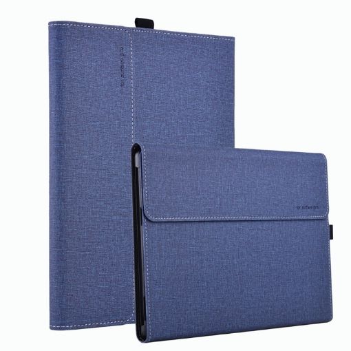 Dark Blue Cloth Texture Protective Case for Surface Pro 10 - 1