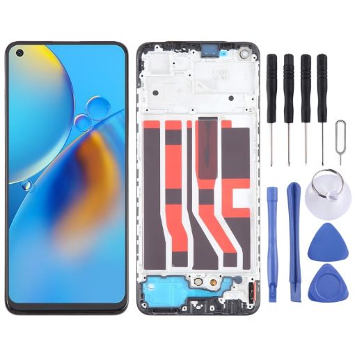 Original OPPO F19 AMOLED LCD Screen Digitizer with Frame Assembly - 1
