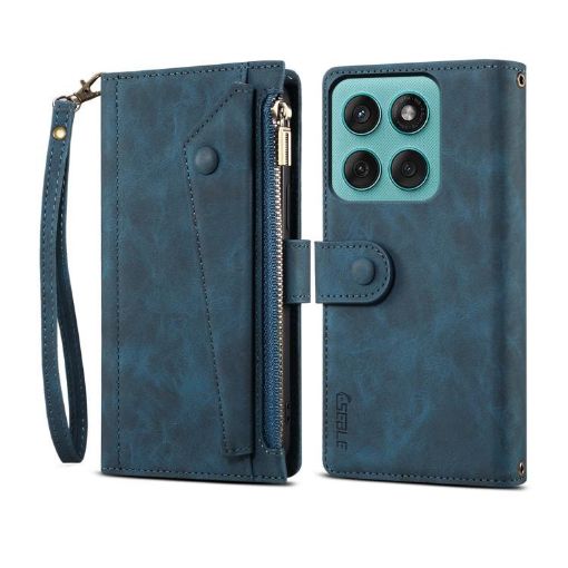 Moto G86 Power Dark Green Retro RFID Leather Phone Case - 1
