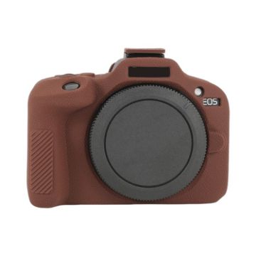 Canon EOS R100 Litchi Texture Silicone Case (Coffee) - 1