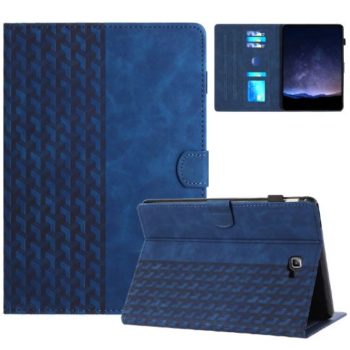 Samsung Galaxy Tab A 10.1 T580 Leather Case (Embossed, Blue) - 1