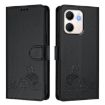 OPPO A5x 4G/5G Cat Rat Embossed RFID Leather Case with Lanyard - 2