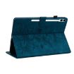 Samsung Galaxy Tab S9+/S9 FE+ Dark Blue Lily Embossed Case - 6