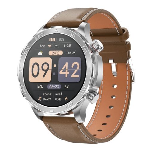 DK67 1.53" IP67 Fitness Smart Watch, BT Call, Health Monitor, Brown - 1