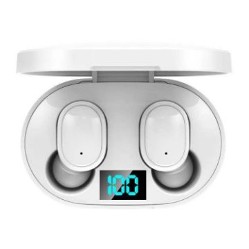 E6S TWS White Wireless Bluetooth Earphone with LED Display - 1