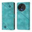 TCL 60 SE NxtPaper/605 Green Embossed Leather Phone Case - 2