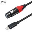 TY03RE Type-C to XLR Female 2m Audio Cable for Microphone (Black) - 1