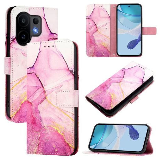 Vivo S30 PT003 Pink Purple Gold Marble Flip Leather Case - 1