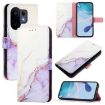 Vivo S30 White Purple Marble Flip Leather Phone Case PT003 - 1