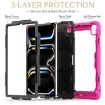 Rose Red Silicone Tablet Case for iPad Pro 13 2024 with Strap - 5