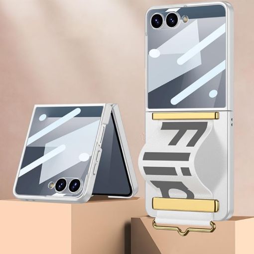 Samsung Galaxy Z Flip7 5G Wristband Holder Case (Silver) - 1