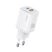 USAMS CC254 30W Dual Port GaN Fast Charger, EU Plug (White) - 1