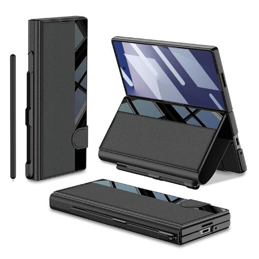 Samsung Galaxy Z Fold7 5G Flip Case with Pen Slot (Black) - 1