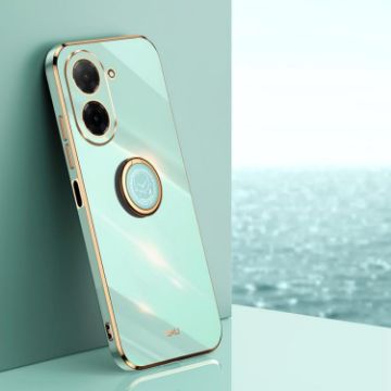 Mint Green 6D TPU Phone Case with Ring Holder for Redmi A5/Poco C71 - 1