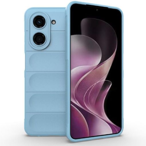 Redmi A5/Xiaomi Poco C71 Light Blue TPU Flannel Phone Case - 1