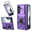 Galaxy Z Fold7 5G Case with Ring Stand & Sliding Hinge (Purple) - 1
