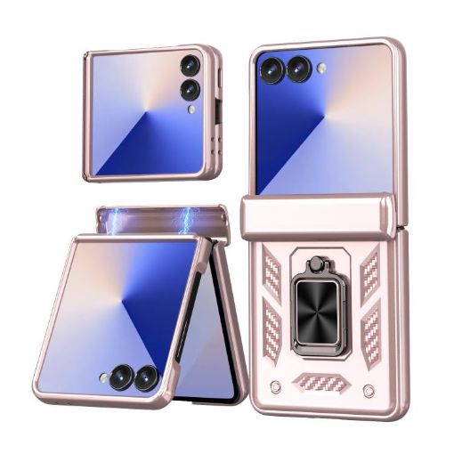 Samsung Galaxy Z Flip7 5G Case with Ring Stand - Rose Gold - 1