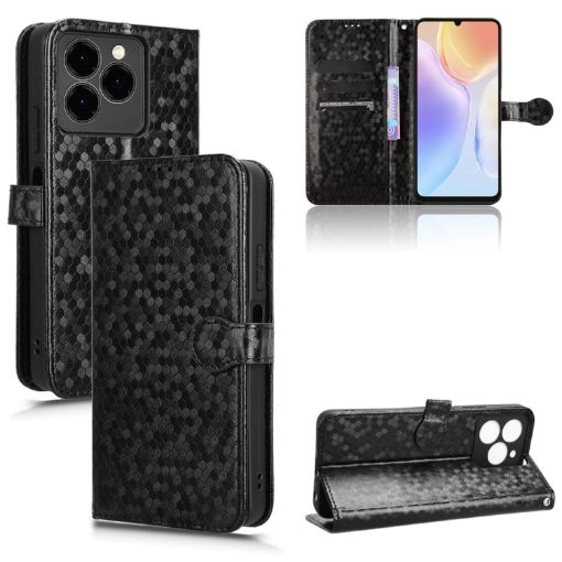 Ulefone Note 20 Pro Black Leather Honeycomb Dot Phone Case - 1