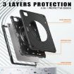iPad Pro 13 2024 Black Rotating Handle Silicone PC Case - 4