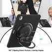 iPad Pro 13 2024 Black Rotating Handle Silicone PC Case - 6