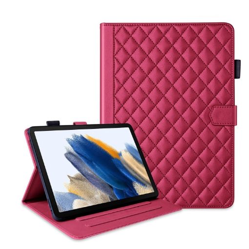 Samsung Galaxy Tab A8 10.5 Rhombus Leather Case (Red) - 1