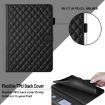 Samsung Galaxy Tab S10 FE+ Black Rhombus Lattice Leather Case - 4