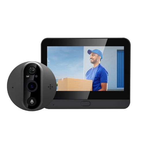 ESCAM C89 1080P Smart Door Viewer with PIR & Night Vision, Dark Grey - 1