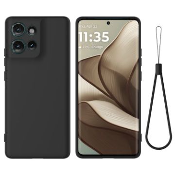 Motorola Edge 50 Dropproof Black Liquid Silicone Phone Case - 1