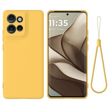 Yellow Liquid Silicone Phone Case for Motorola Edge 50 Neo/S50 - 1