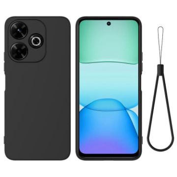 Redmi 13x 4G Black Liquid Silicone Dropproof Phone Case - 1